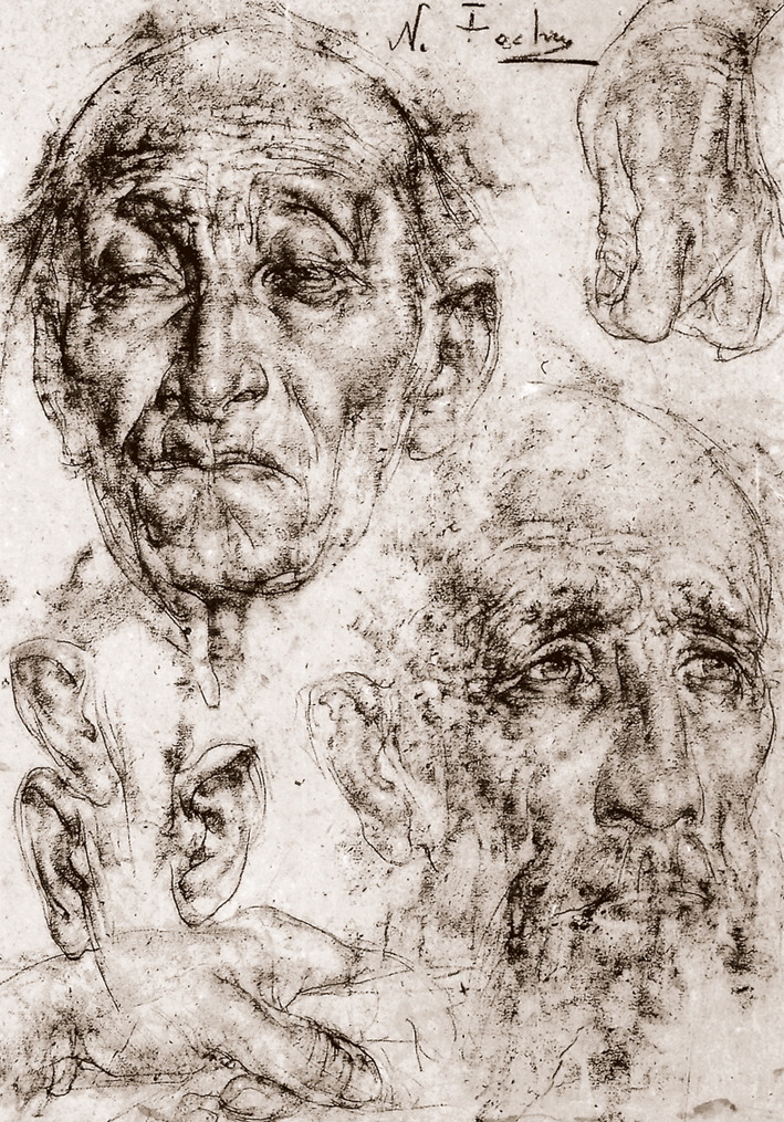  Nicolai Ivanovich Fechin —— 印第安人头像和手的习作